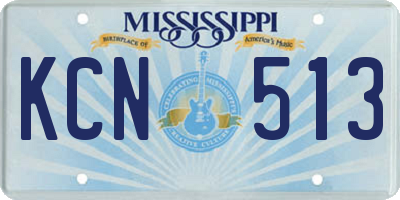 MS license plate KCN513