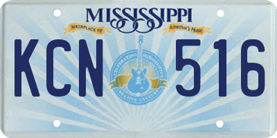 MS license plate KCN516
