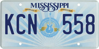 MS license plate KCN558