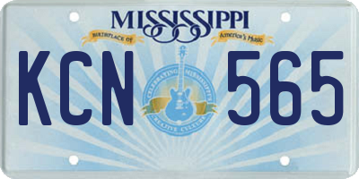 MS license plate KCN565