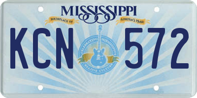 MS license plate KCN572