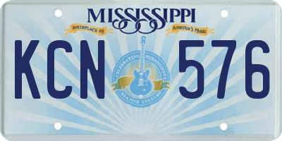 MS license plate KCN576