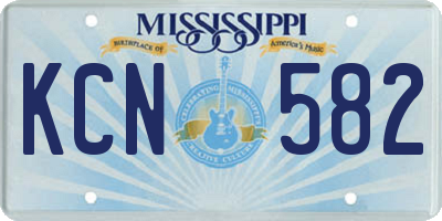 MS license plate KCN582