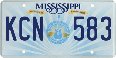MS license plate KCN583