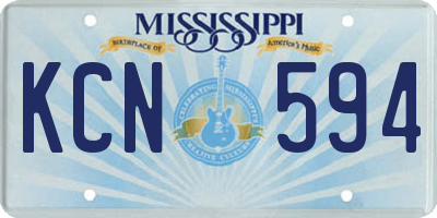 MS license plate KCN594