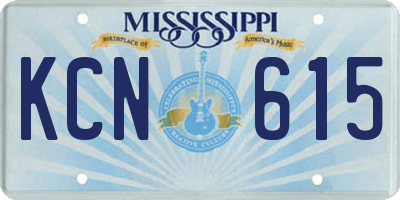 MS license plate KCN615