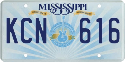 MS license plate KCN616
