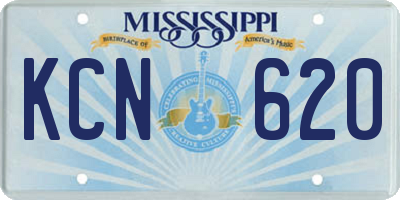 MS license plate KCN620