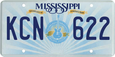 MS license plate KCN622