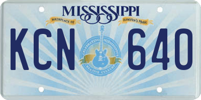 MS license plate KCN640