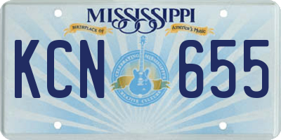 MS license plate KCN655