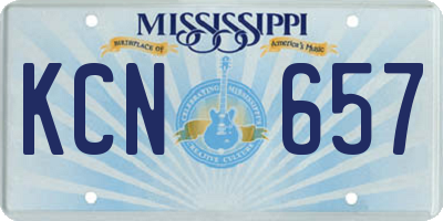 MS license plate KCN657
