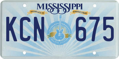 MS license plate KCN675
