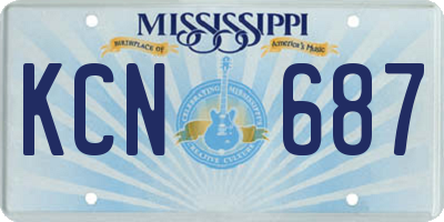 MS license plate KCN687