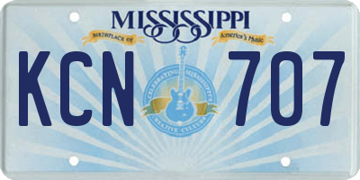 MS license plate KCN707