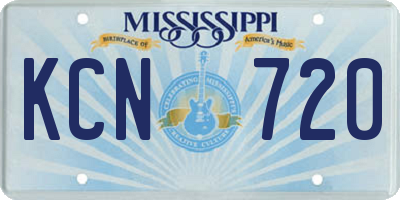 MS license plate KCN720