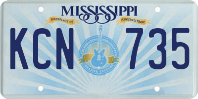 MS license plate KCN735