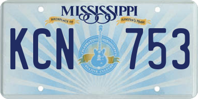 MS license plate KCN753
