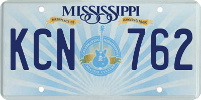 MS license plate KCN762
