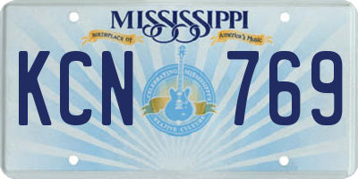 MS license plate KCN769