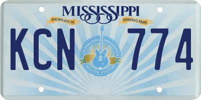 MS license plate KCN774