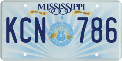 MS license plate KCN786