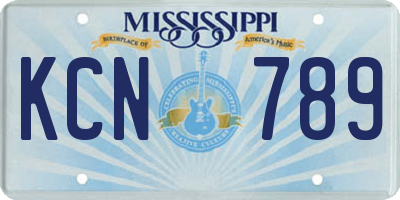 MS license plate KCN789