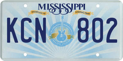 MS license plate KCN802