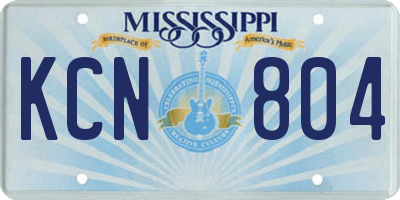 MS license plate KCN804