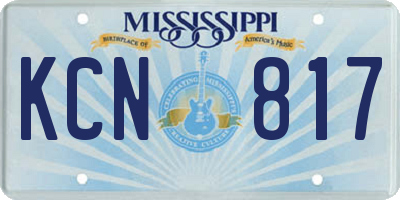 MS license plate KCN817
