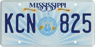 MS license plate KCN825