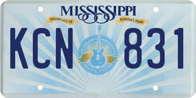 MS license plate KCN831