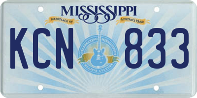 MS license plate KCN833