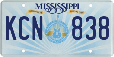 MS license plate KCN838