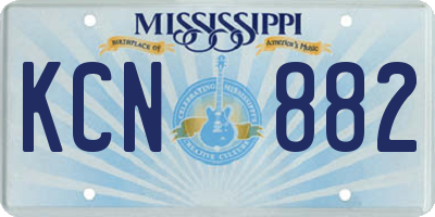MS license plate KCN882