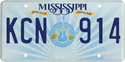 MS license plate KCN914