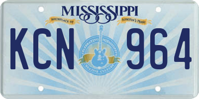 MS license plate KCN964