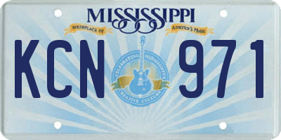 MS license plate KCN971