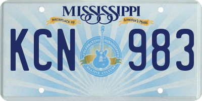 MS license plate KCN983