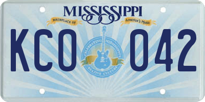 MS license plate KCO042