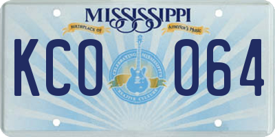 MS license plate KCO064