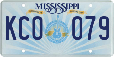 MS license plate KCO079