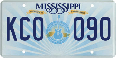 MS license plate KCO090