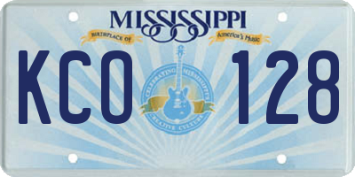 MS license plate KCO128