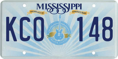 MS license plate KCO148