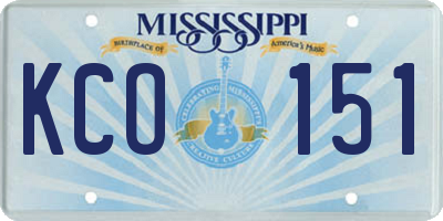 MS license plate KCO151