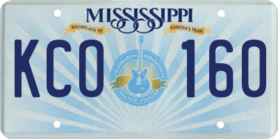 MS license plate KCO160
