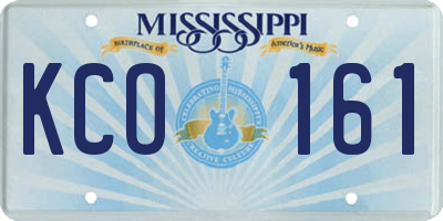 MS license plate KCO161