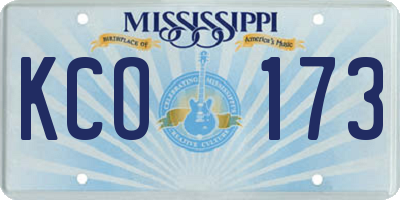 MS license plate KCO173