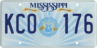 MS license plate KCO176